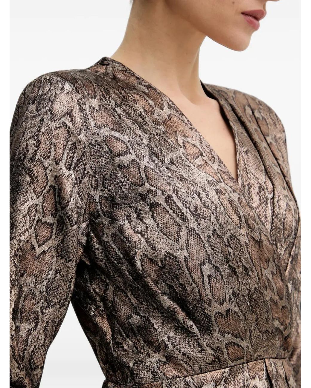 Morgan Brown Robe Courte Portefeuille À Imprimé Peau De Serpent