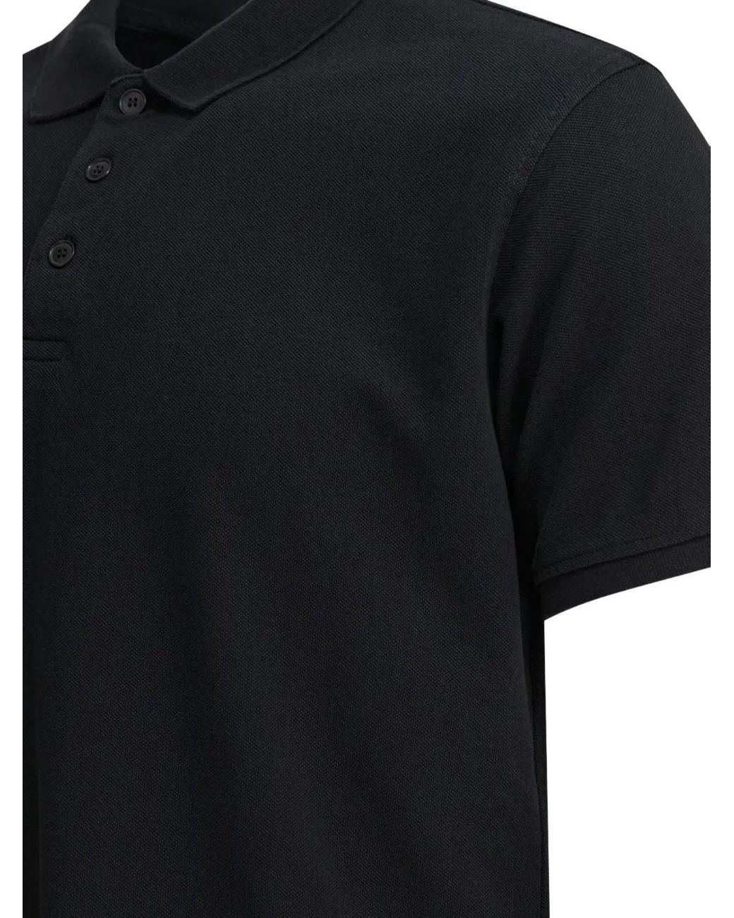 Altum Black Short-Sleeve Buttoned Polo Shirt for men