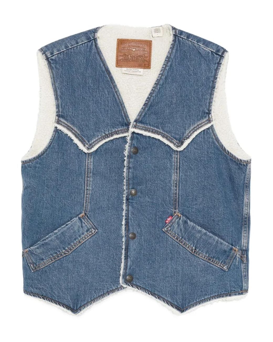 Levi's Blue Denim Vest With Repreve Lining for men