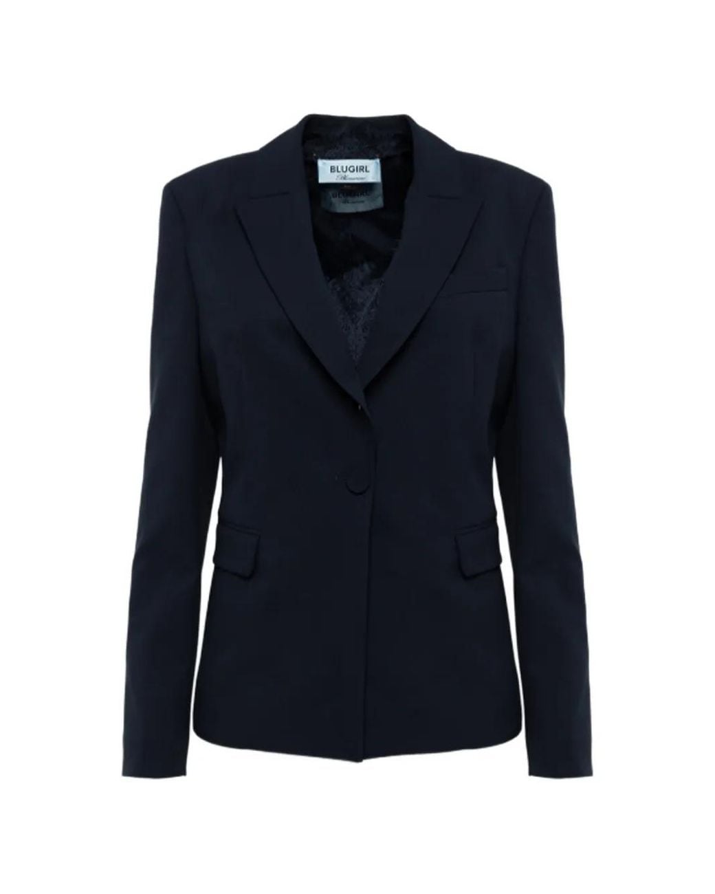 Blugirl Blumarine Blue Peak-Lapel Single-Breasted Blazer