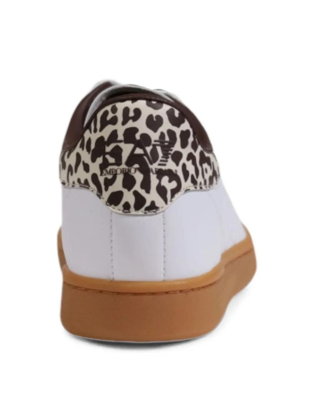 EA7 White Logo-Embossed Sneakers