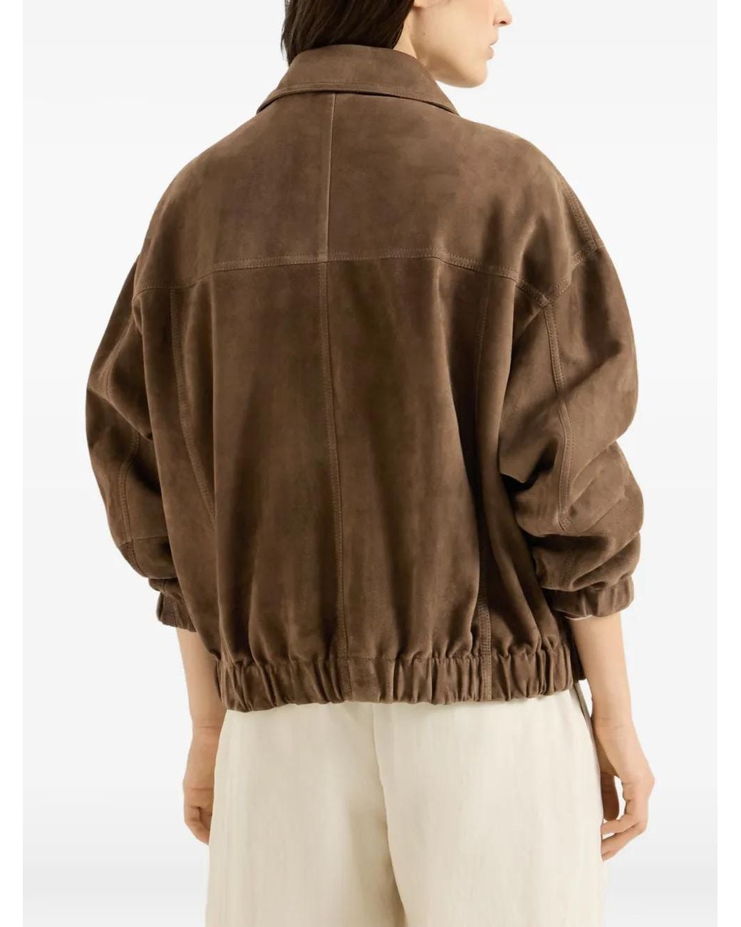 Brunello Cucinelli Brown Monili Suede Jacket