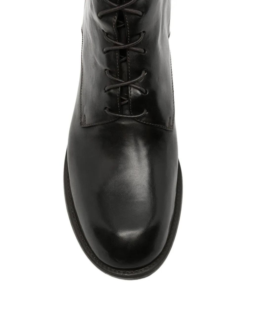 Officine Creative Black Diary Lace-Up Leather Ankle Boots for men