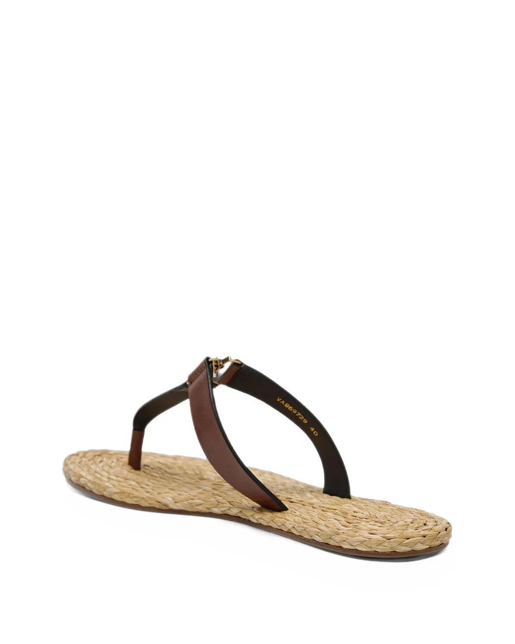 Saint Laurent Brown T-Bar-Strap Sandals