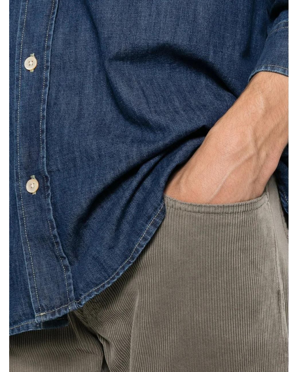 Sartoria Tramarossa Gray Pantalon Michelangelo En Velours Côtelé for men
