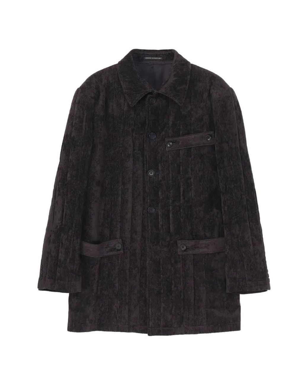 Yohji Yamamoto Black Striped Coat for men