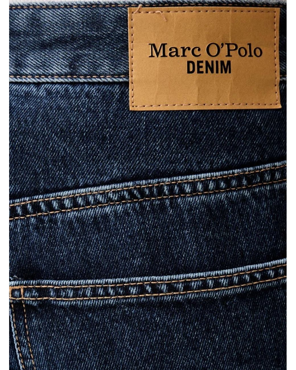 Marc O' Polo Blue Straight-Leg Logo-Patch Jeans for men