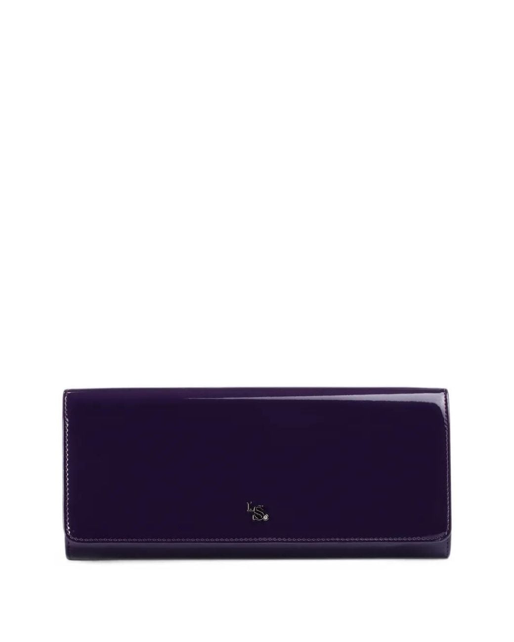Le Silla Purple Patent-Finish Logo-Plaque Clutch Bag