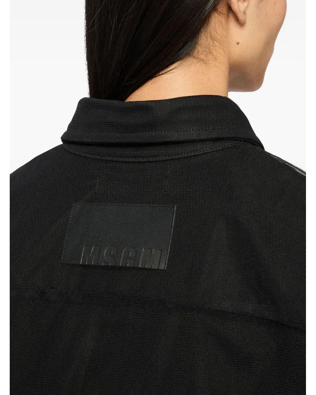 MSGM Black Long-Sleeve Shirt