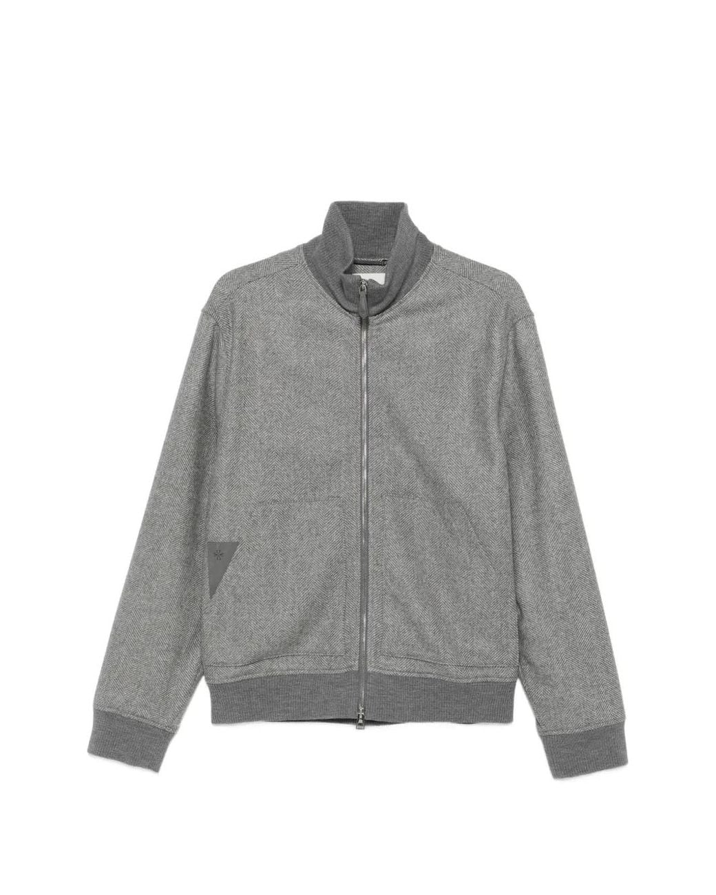 Jacob Cohen Gray Surchemise Zippée À Chevrons for men