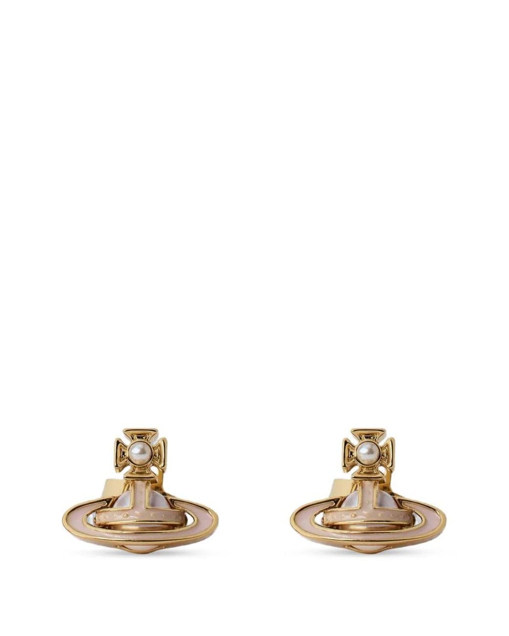 Vivienne Westwood Metallic Orb-Pearl Earrings