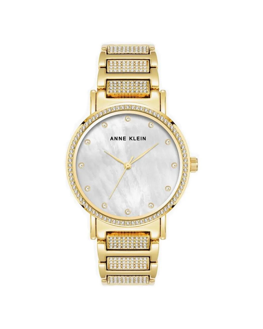Anne Klein Metallic Crystal-Embellished 36Mm Watch