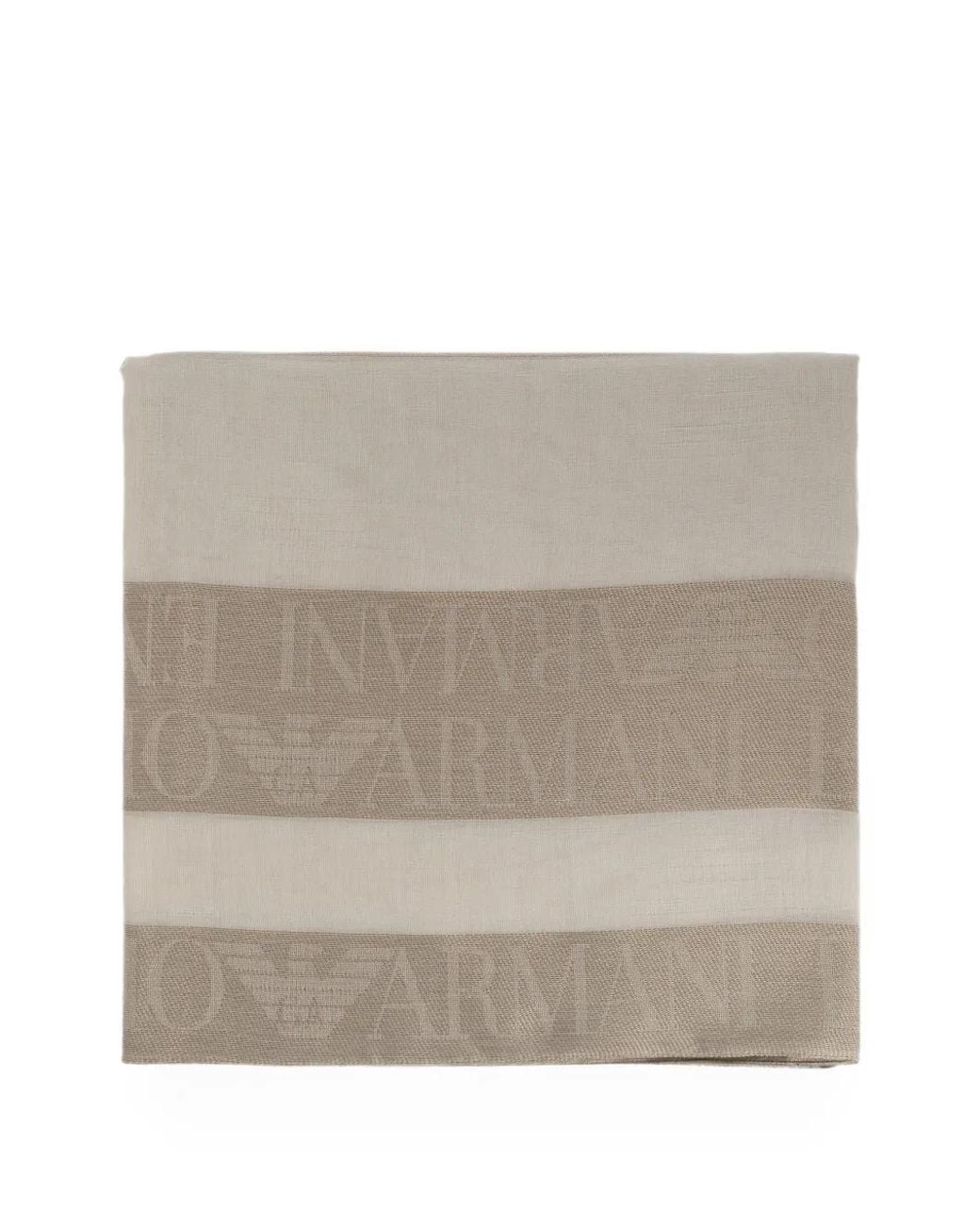 Emporio Armani Gray Logo-Jacquard Frayed Scarf