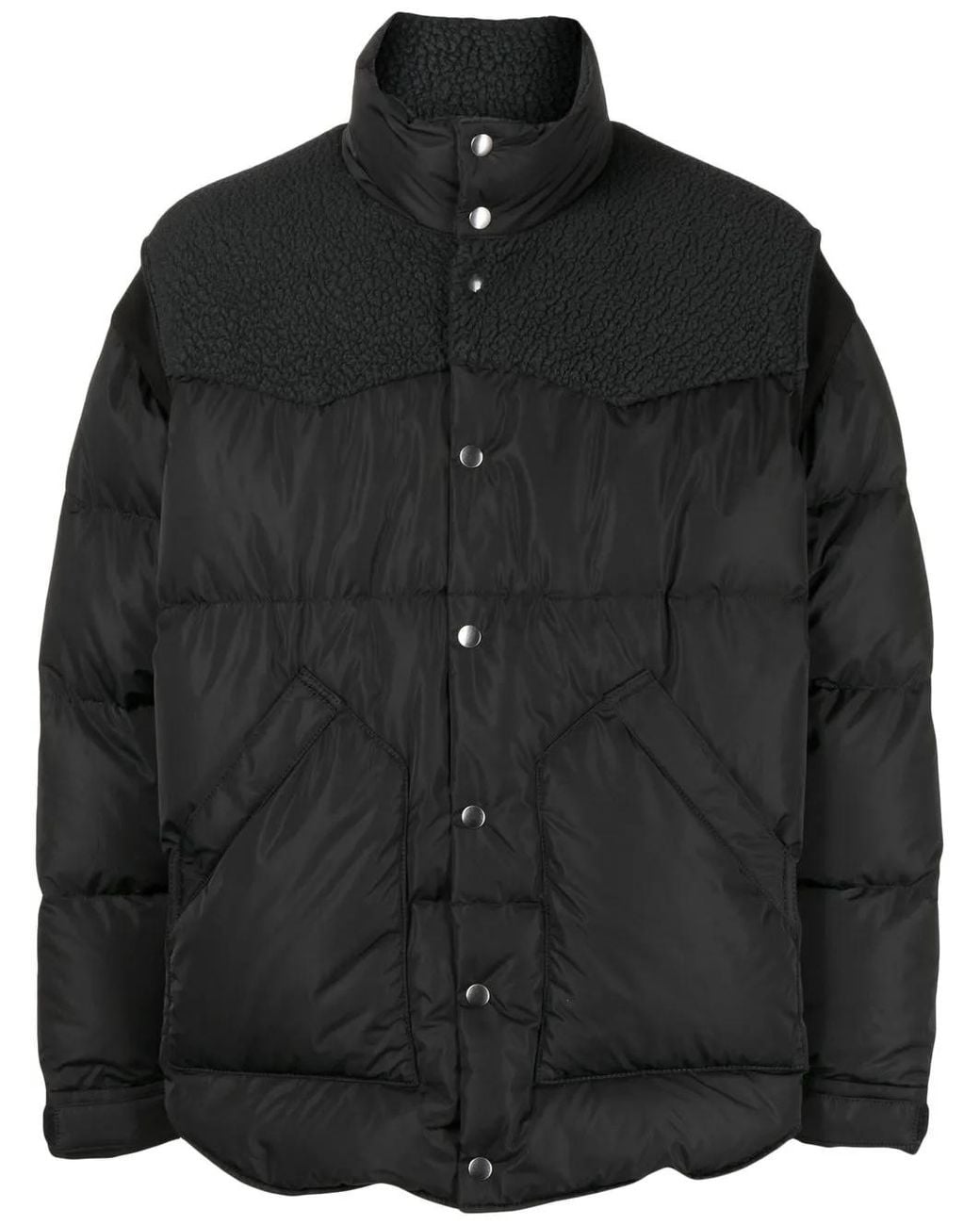 Undercover Black Panelled Puffer Jacket for men