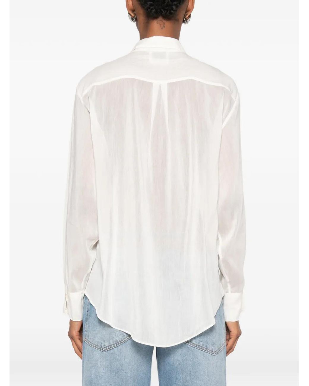 Forte_forte White Ruffle-Trim Shirt
