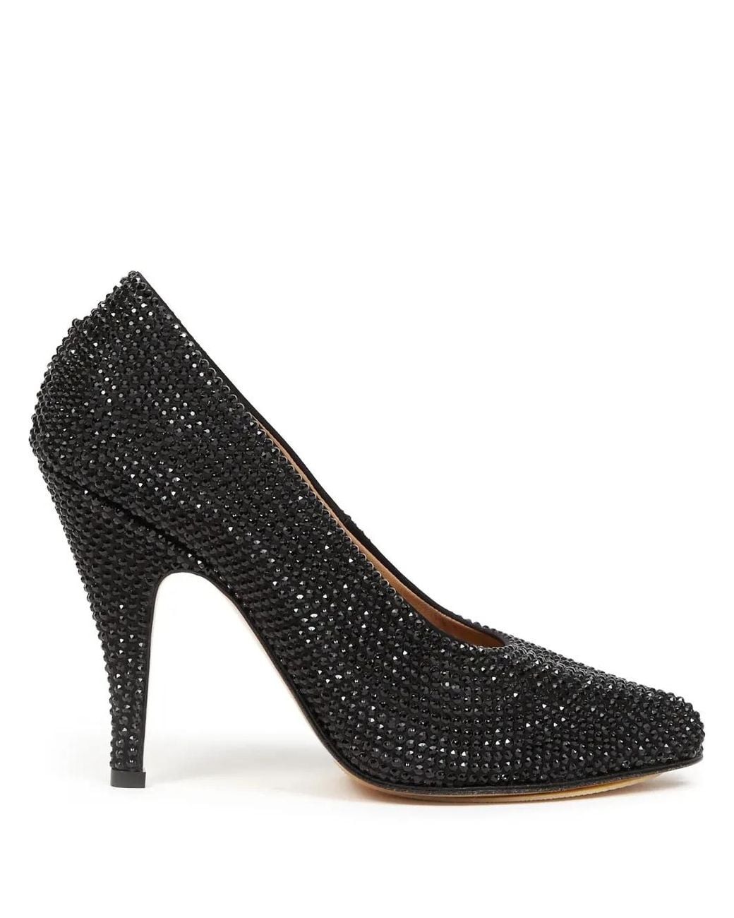 Maison Margiela Black 110Mm Tabi Rhinestone-Embellished Pumps