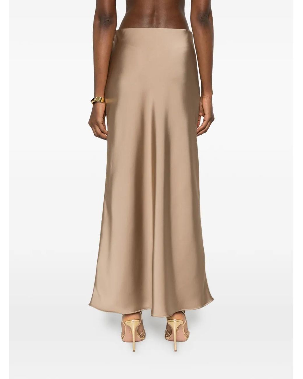 Pennyblack Natural Filovia Satin-Finish High-Waisted Skirt