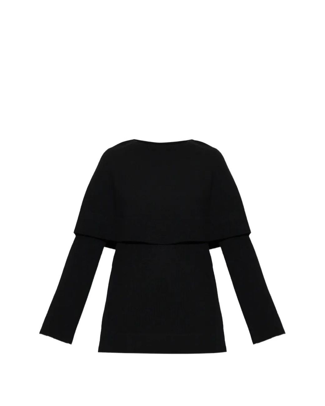 Lisa Yang Black Jaylani Cape-Overlay Sweater