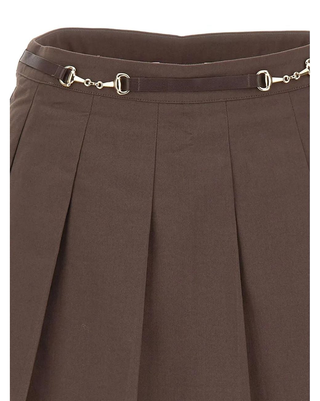 Sporty & Rich Brown Anais Pleated Mini Skirt