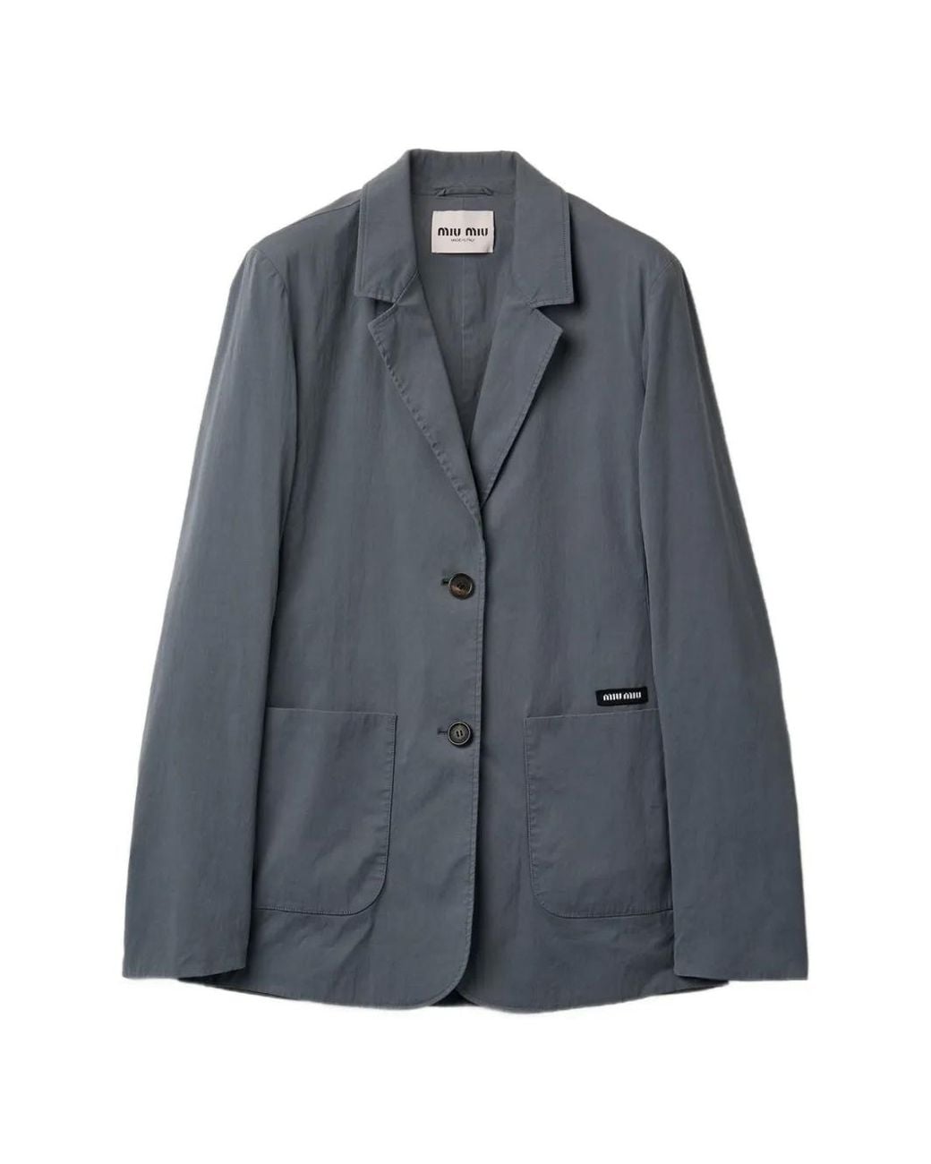 Miu Miu Blue Washed Stretch Poplin Jacket