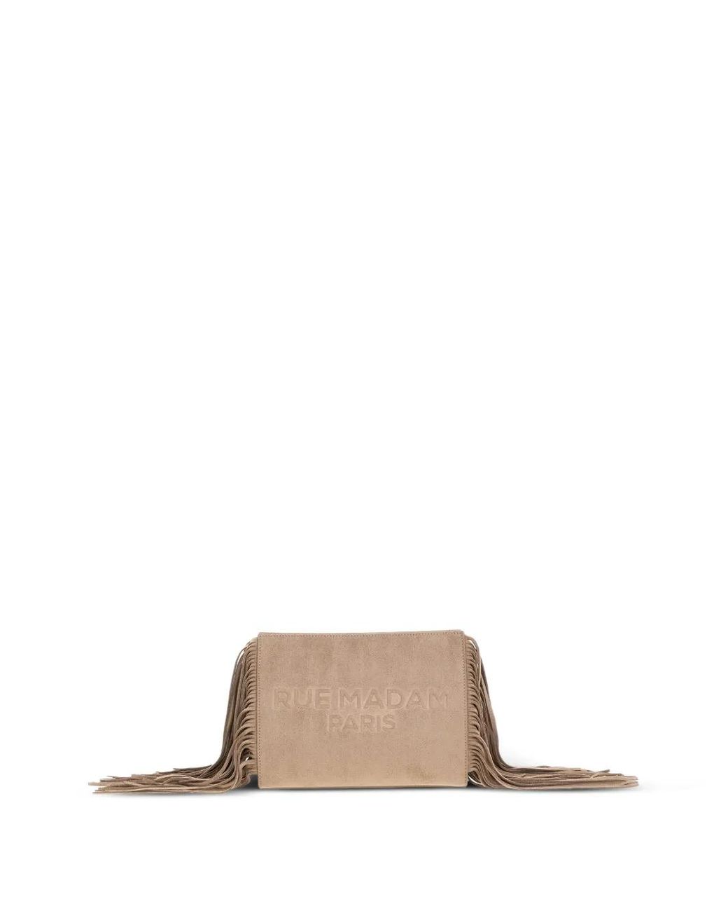 RUE MADAM PARIS Natural Canyon Fringed Suede Shoulder Bag