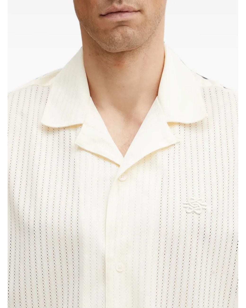 Filling Pieces White Resort Graphic-Print Point-Elle Shirt for men