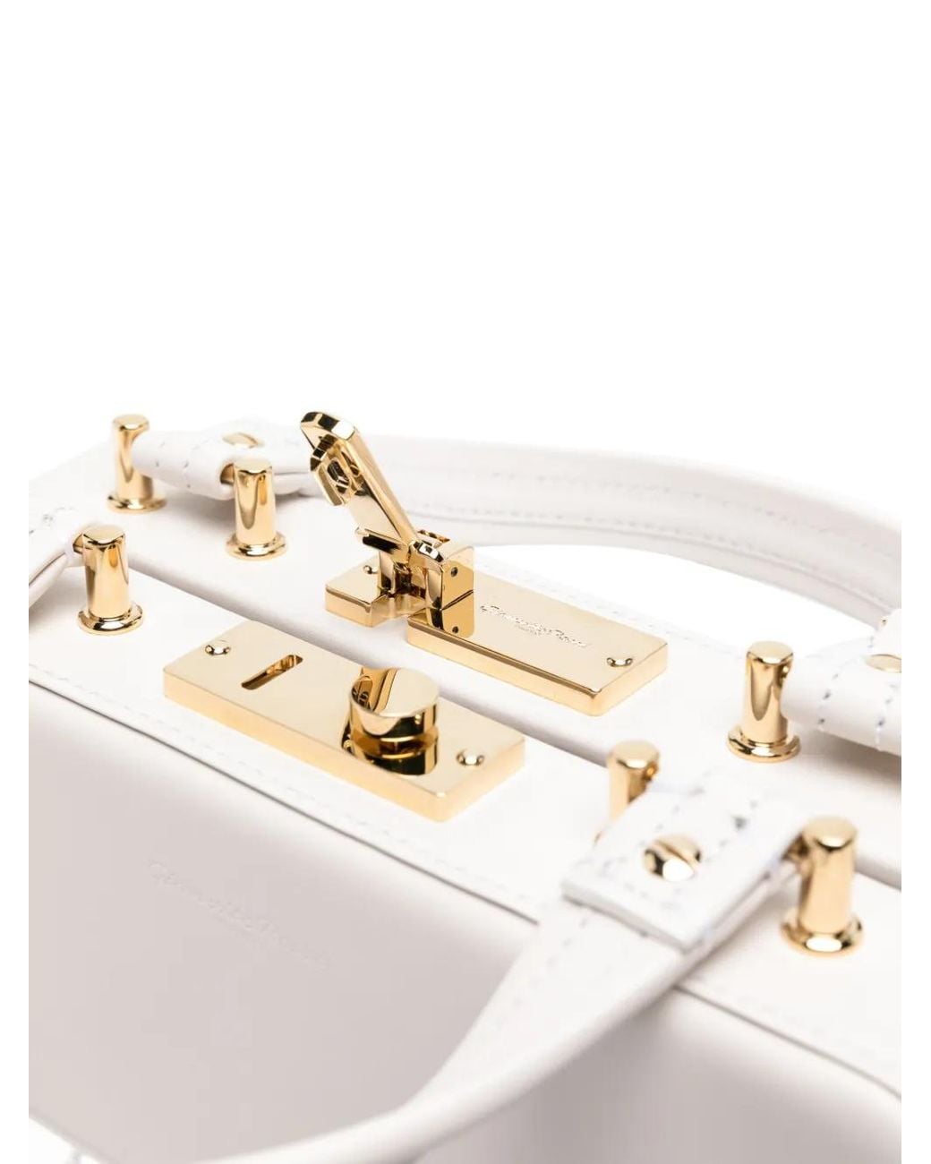 Gianvito Rossi White Valì Leather Tote Bag