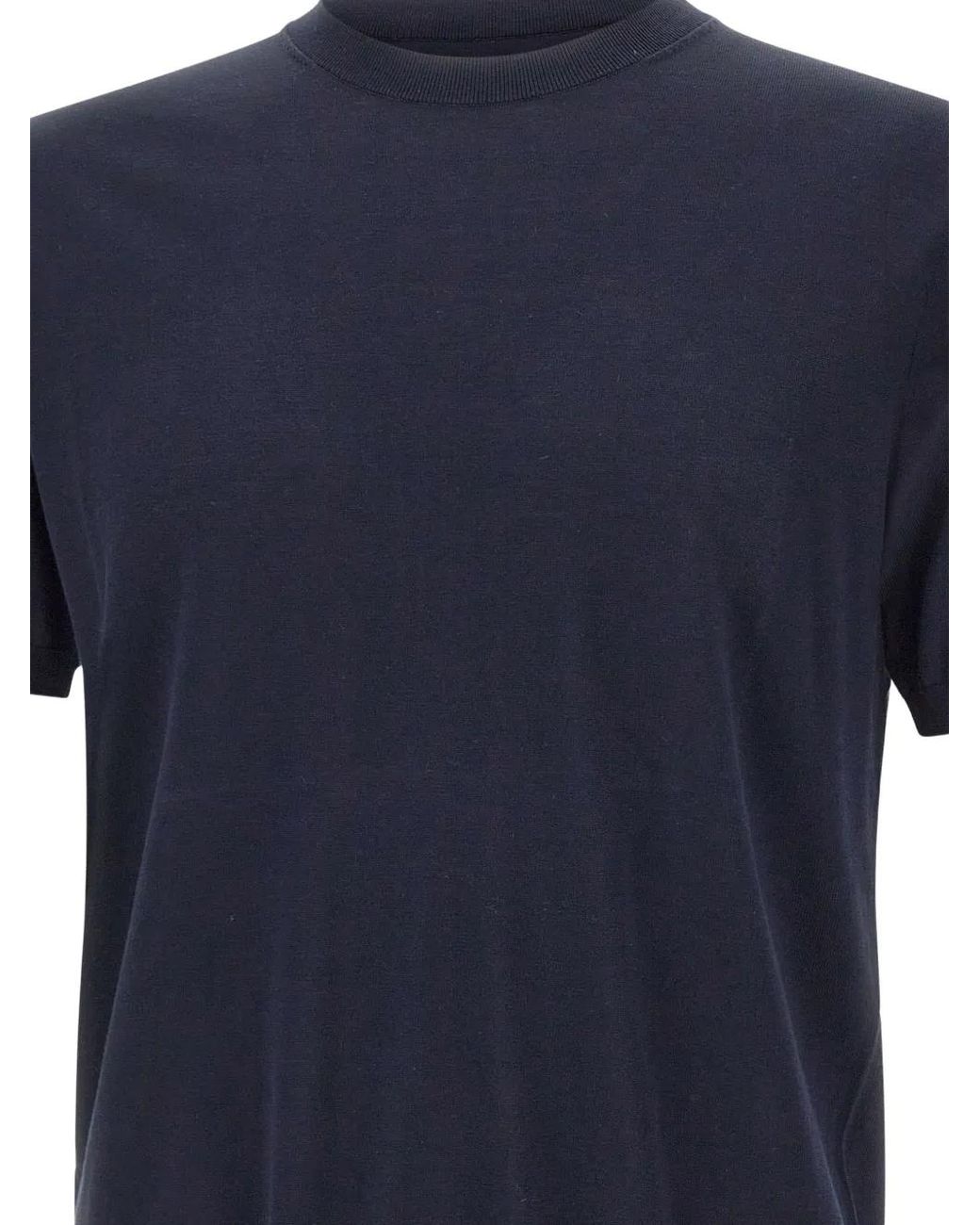 Kangra Blue Short-Sleeve Ribbed Sweater for men