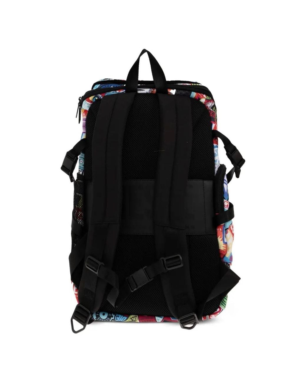 DIESEL White Logo-Patch Drawstring Backpack