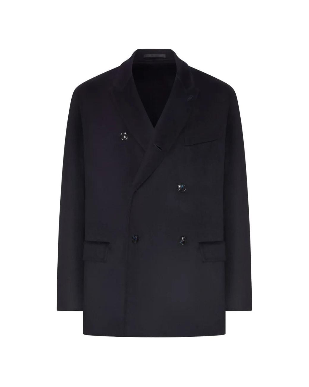 Giorgio Armani Blue Double-Breasted Cashmere Jacket for men
