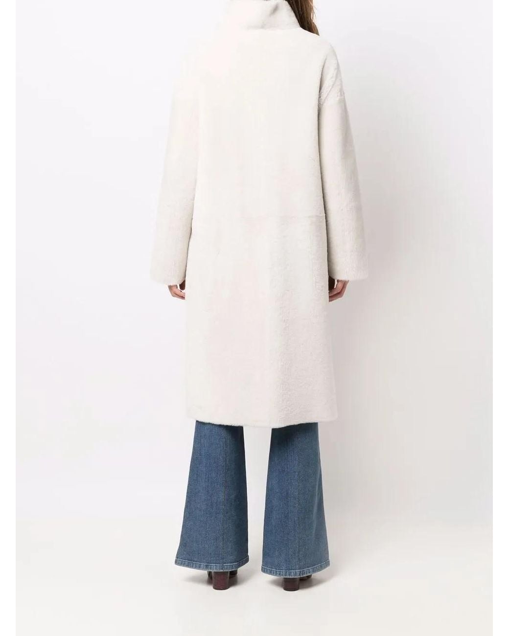 Liska White Reversible Shearling Coat