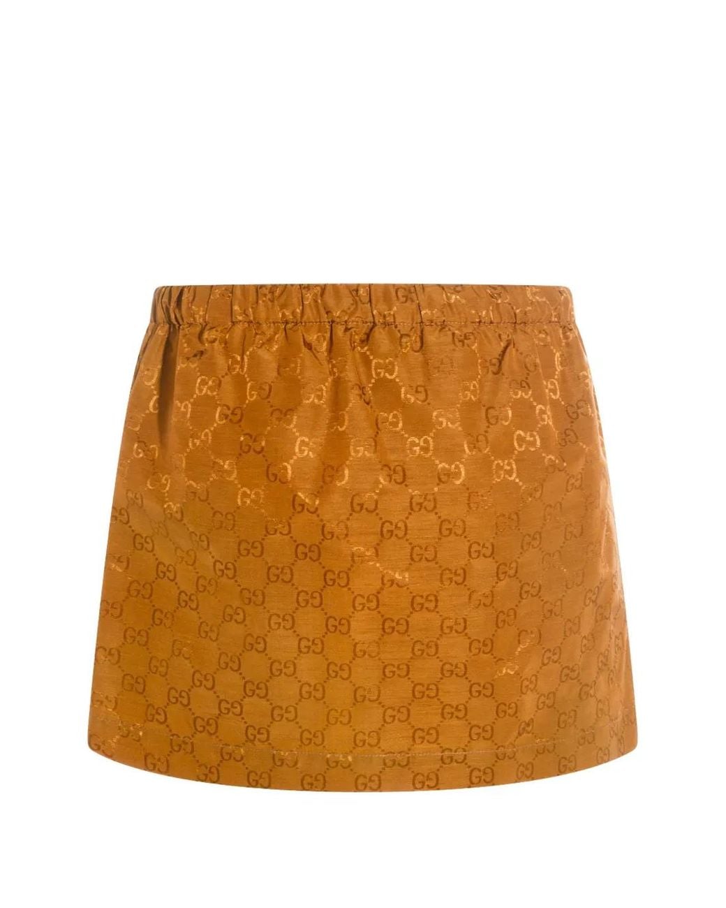 Gucci Orange Drawstring Monogram Mini Skirt