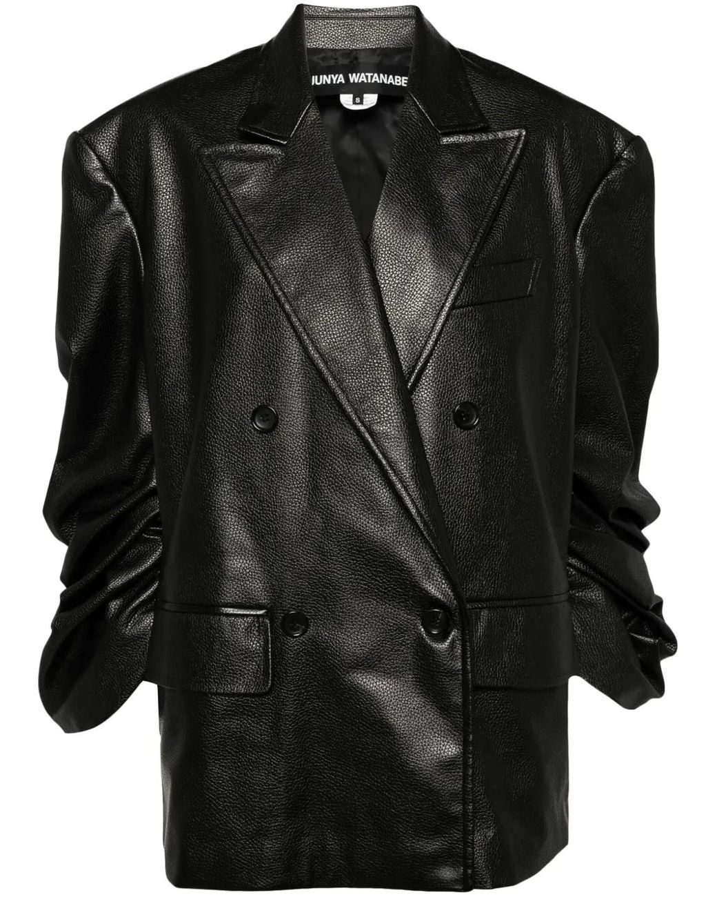 Junya Watanabe Black Double Breasted Power Shoulder Jacket