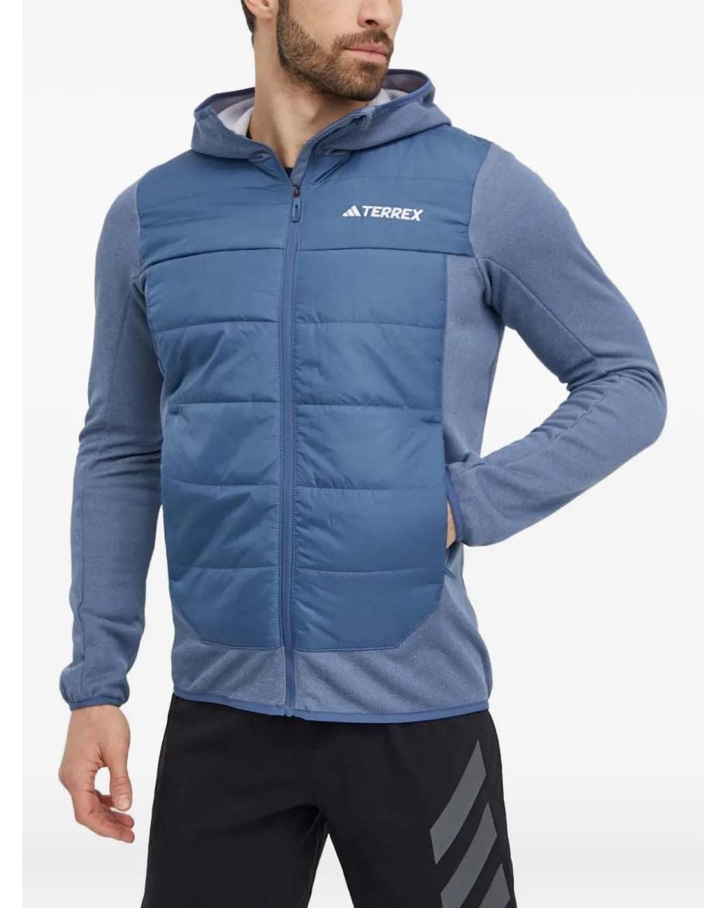 Plumífero Con Capucha Adidas de hombre de color Blue