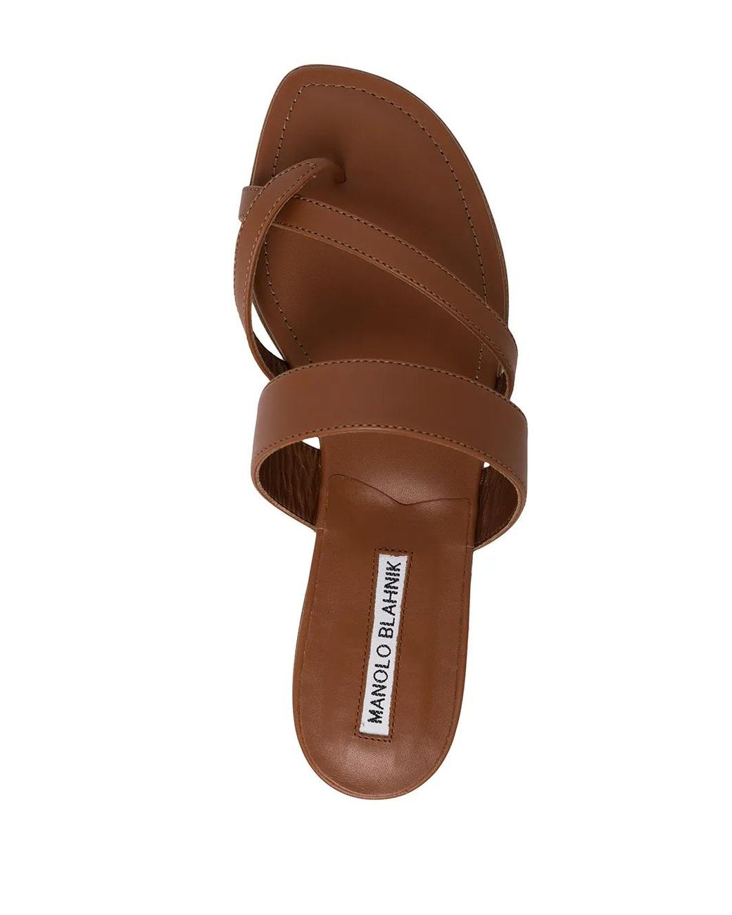 Manolo Blahnik Brown Susa Crossover Straps Sandals