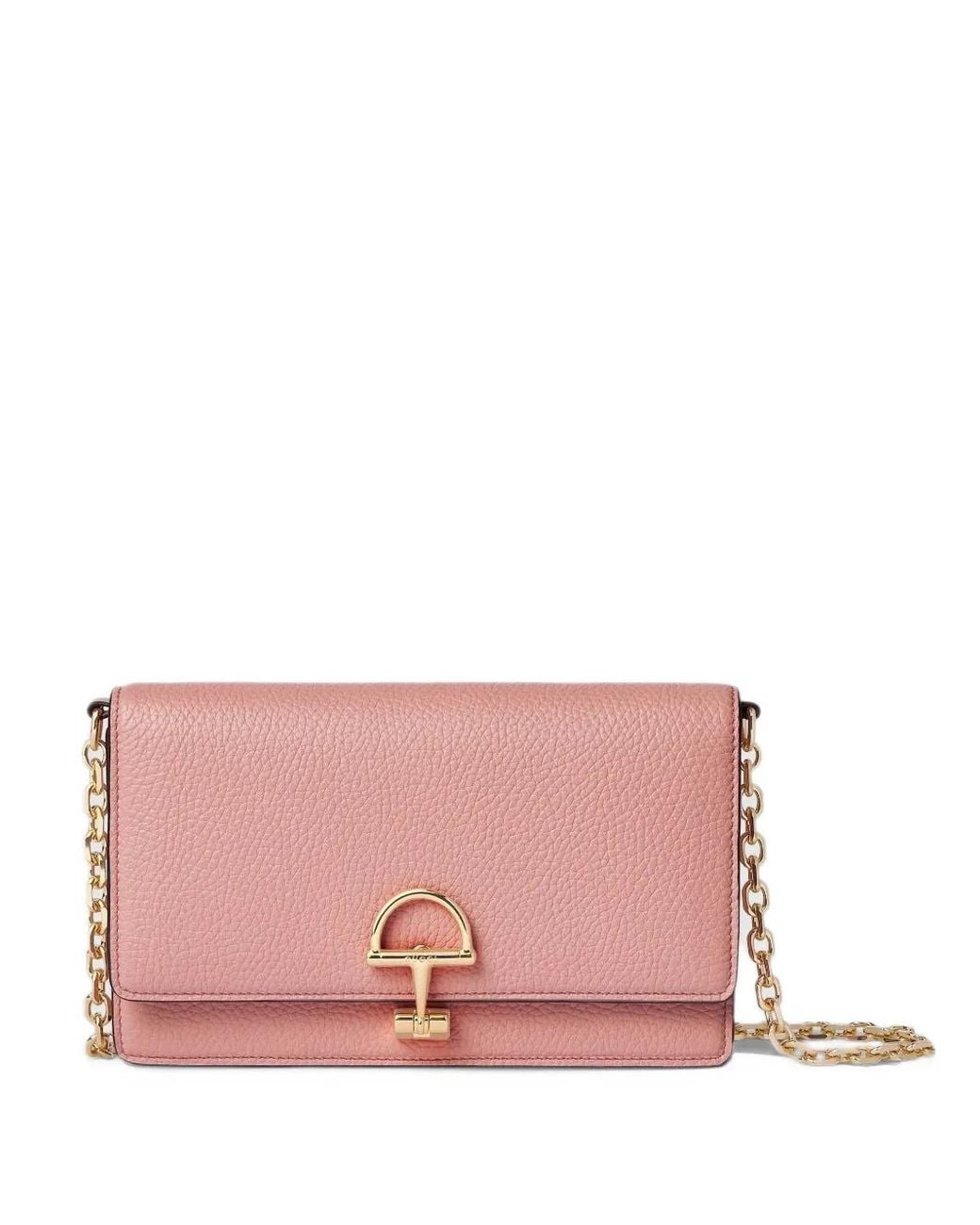 Gucci Pink Half Horsebit Wallet On Chain