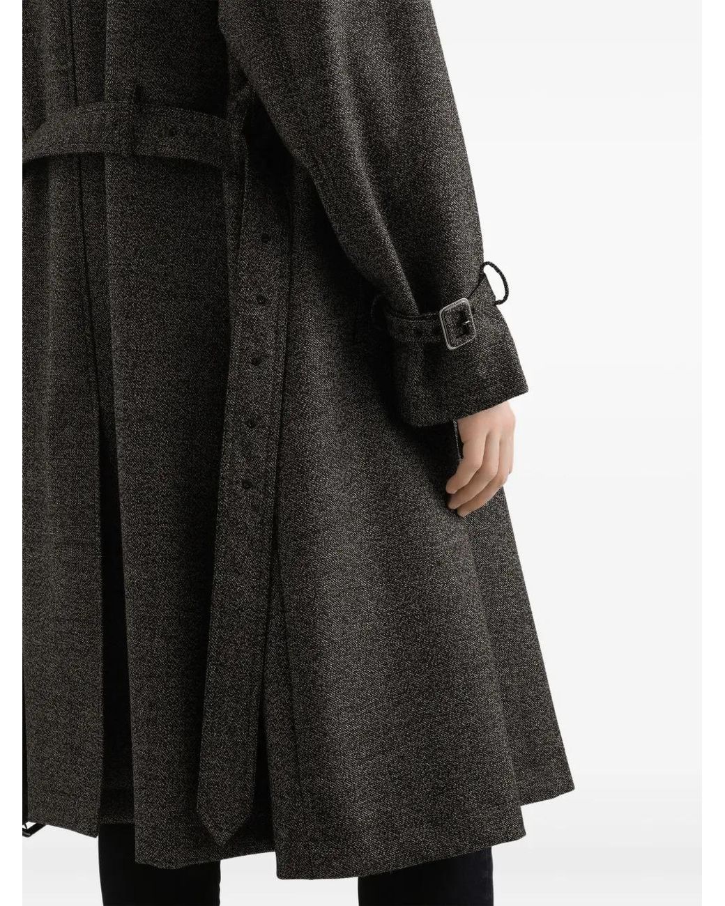 Abrigo Con Cinturón Dolce & Gabbana de hombre de color Gray