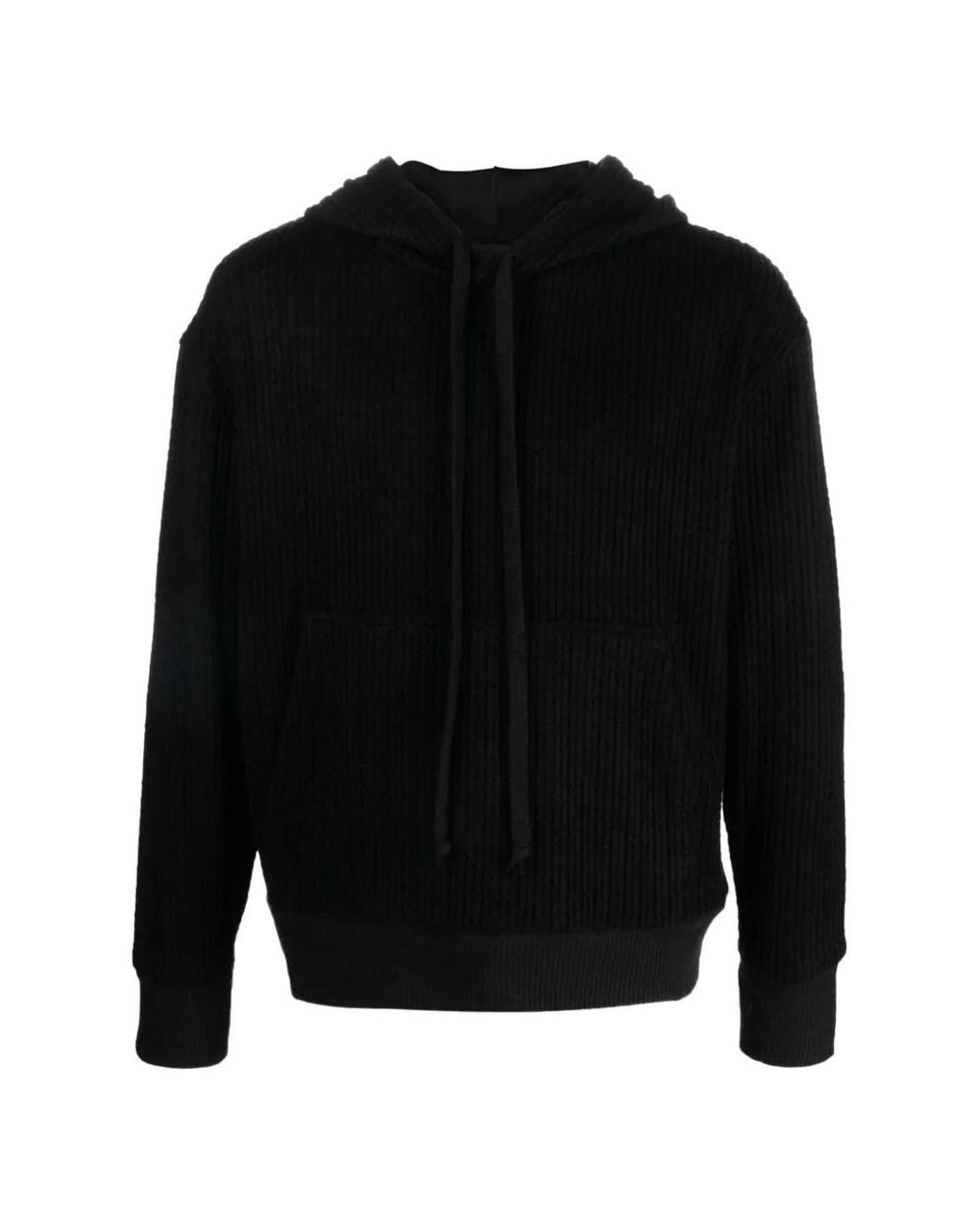 Tessitura Body Couture Black Knitted Loose-Fit Hoodie