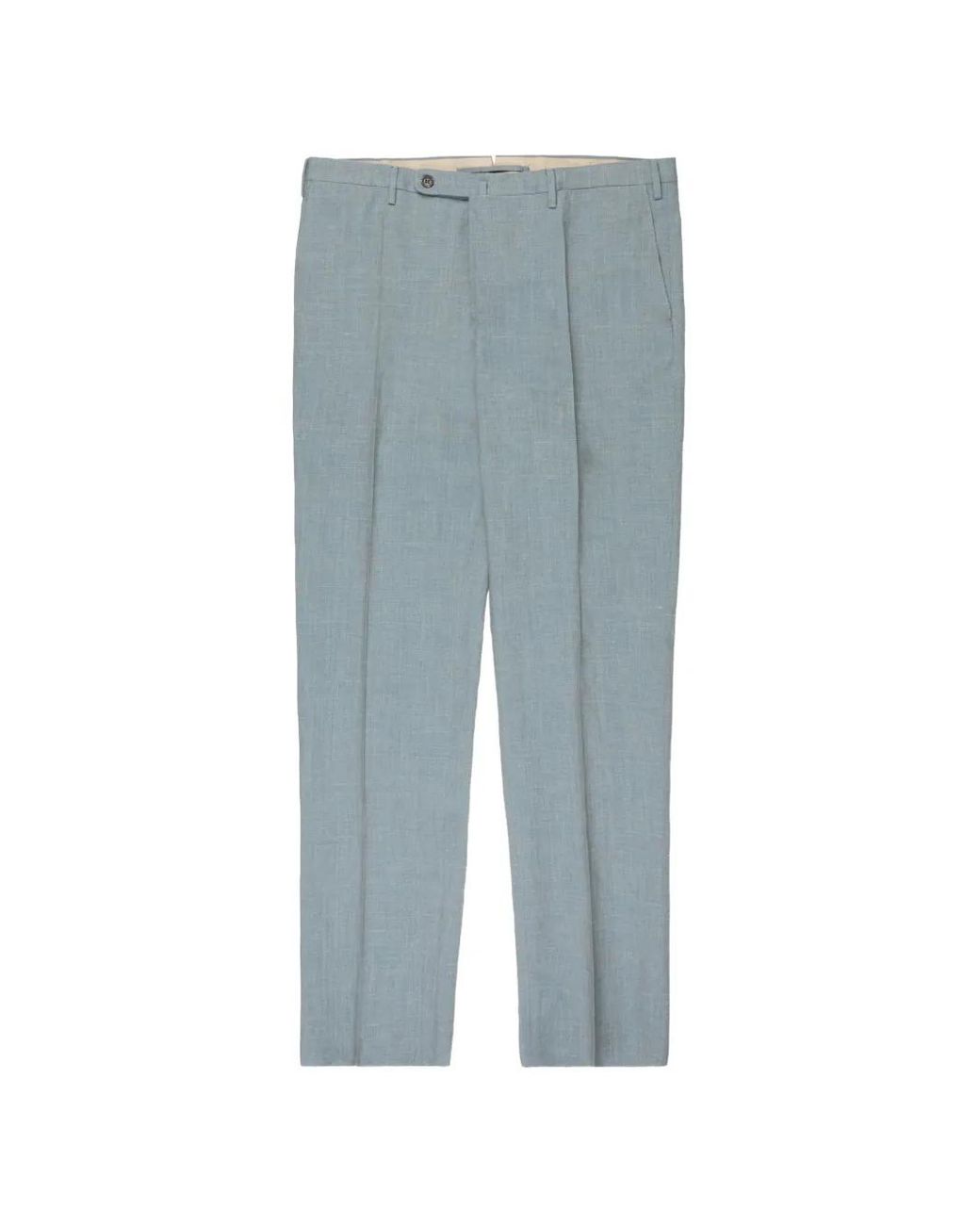 Incotex Blue Pressed-Crease Tailored Trousers for men