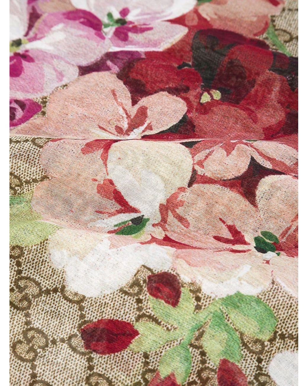 Gucci Interlocking GG Floral Scarf in Pink | Lyst