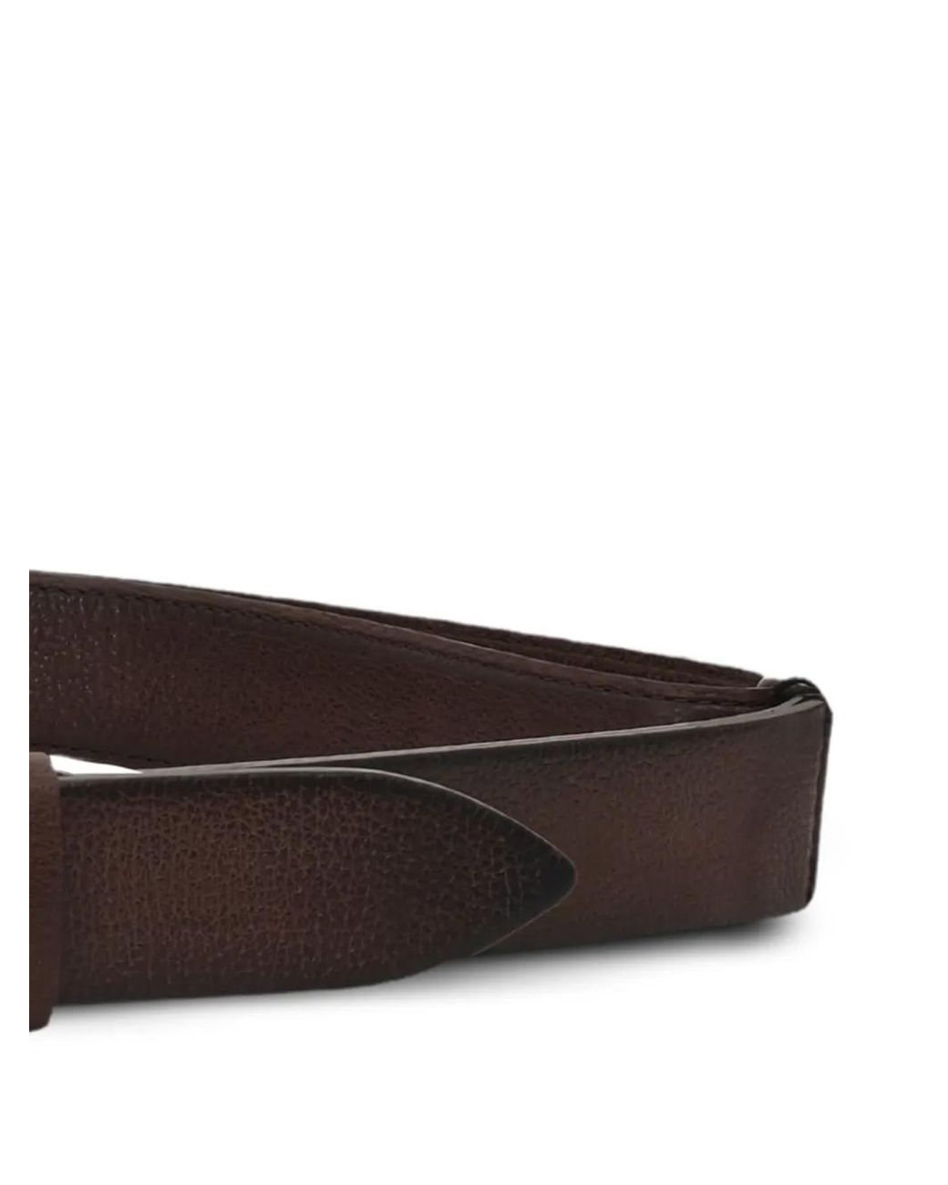 Orciani White Leather Loop-Buckle Belt for men