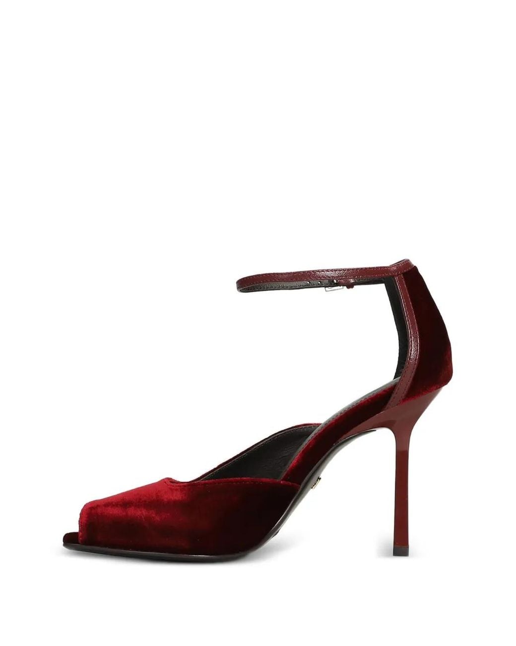 Lola Cruz Red Velvet Open-Toe Sandals
