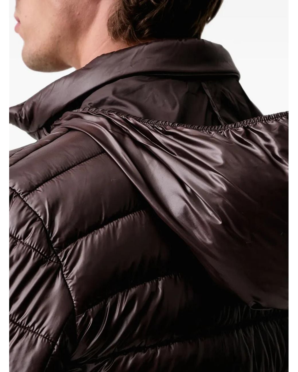 Save The Duck Black Logo-Patch Padded Jacket for men