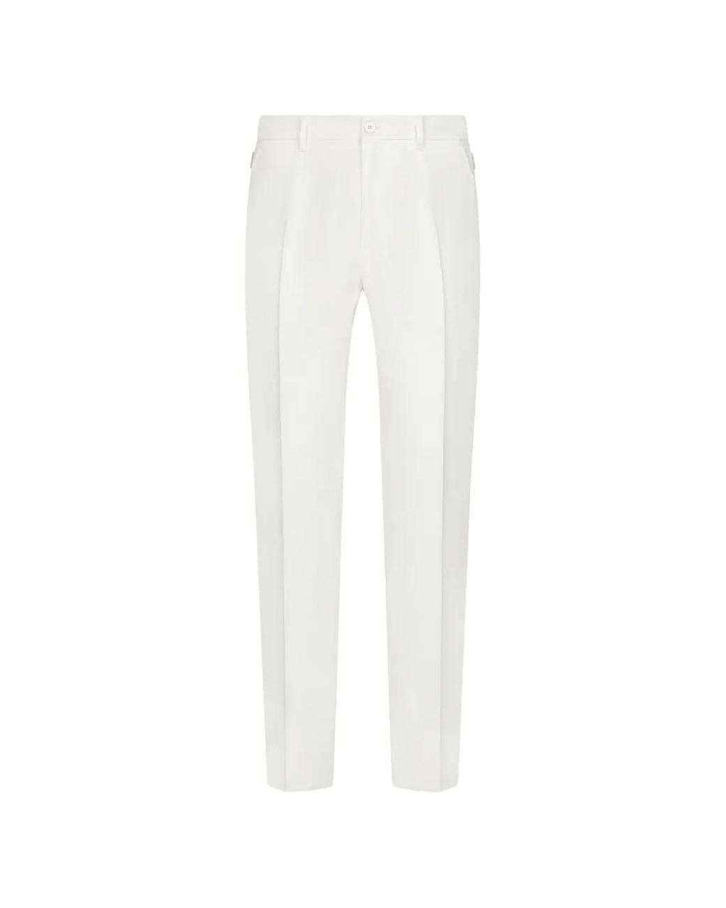 Dolce & Gabbana White Linen Trousers for men