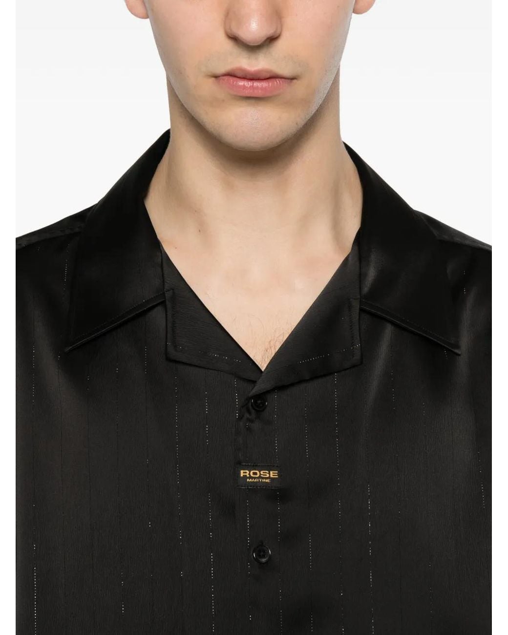 Martine Rose Black Striped Short-Sleeve Shirt for men