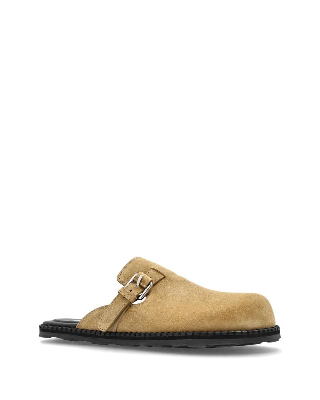 Moschino Natural Buckled Suede Mules for men
