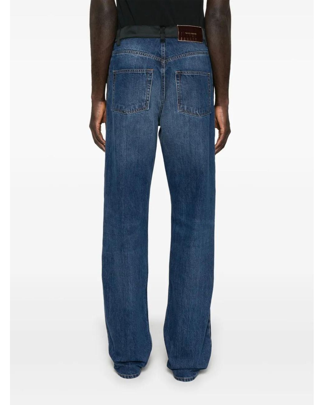 Vaqueros Con Logo Bordado Y Rayas Laterales Wales Bonner de hombre de color Blue