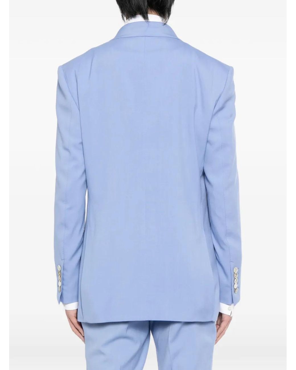 Tom Ford Blue Wool Cashmere Silk Reps Jacket for men