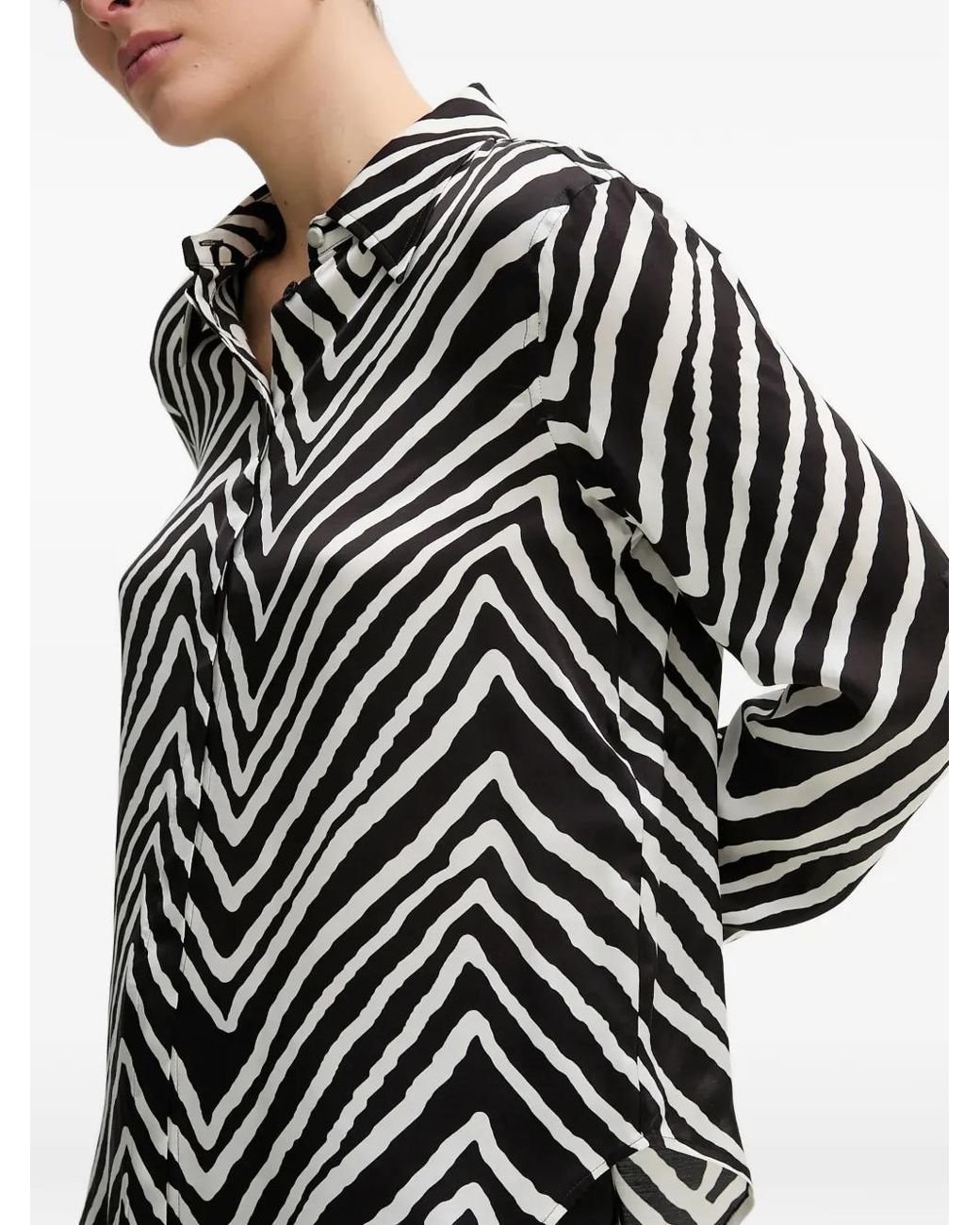 MARC AUREL Black Zebra-Print Shirt