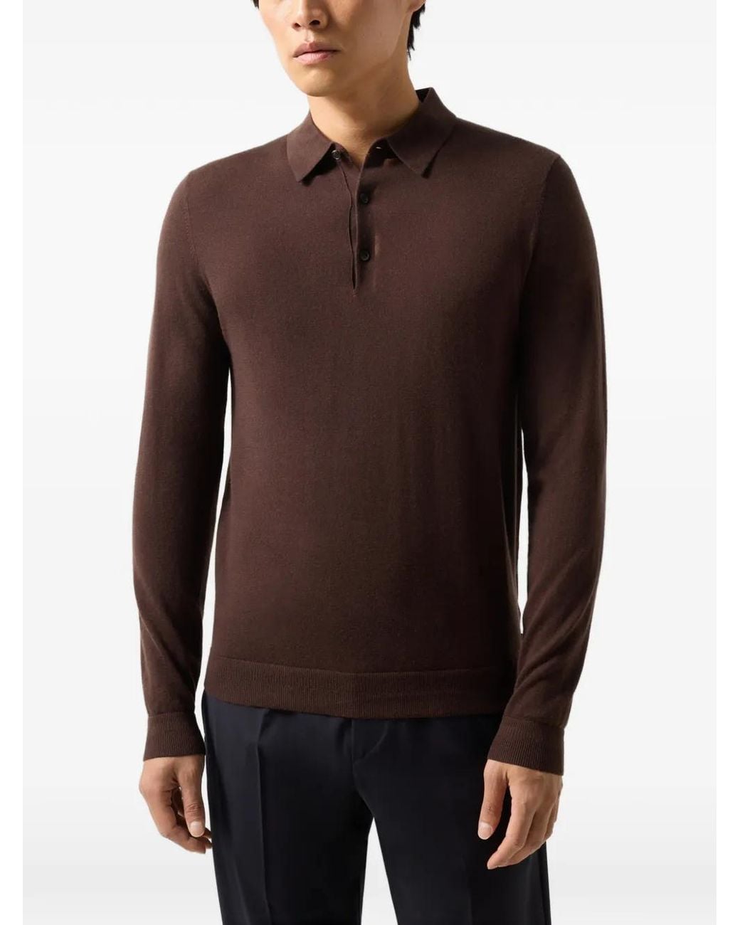 Bogner Black Jake Long-Sleeve Polo Shirt for men